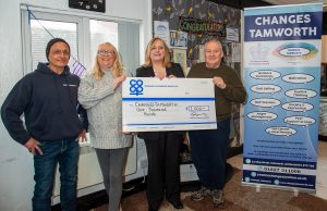 Tamworth Co-op Cash in the Bag cheque presentation to Changes