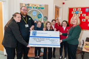 Wood End Cash in the Bag cheque presentation